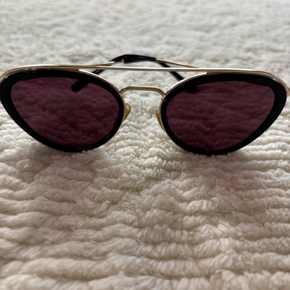 MCM Gold and Black Aviator Sunglasses - Picture 3 of 8